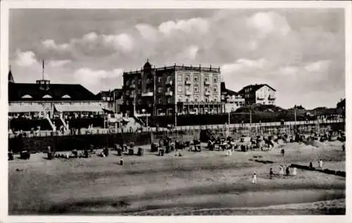 Ak Westerland auf Sylt, Strandanlagen, Hotel Miramar