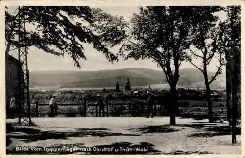 Ak Ohrdruf Thüringer Wald, Blick vom Truppenlager zur Stadt