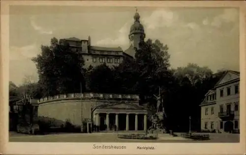 Ak Sondershausen im Kyffhäuserkreis Thüringen, Marktplatz