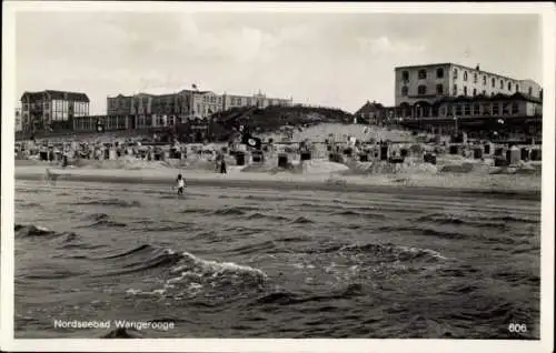 Ak Nordseebad Wangerooge in Ostfriesland, Strand