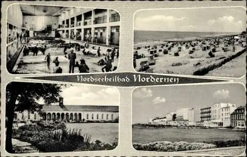 Ak Nordseebad Norderney Ostfriesland, Nordstrand, Kurhausplatz, Kaiserstraße, Wellenschwimmbad