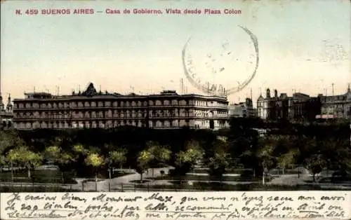 Ak Buenos Aires Argentinien, Regierungsgebäude, Plaza Colón