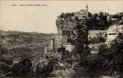Ak Roc Amadour Rocamadour Lot, Panorama