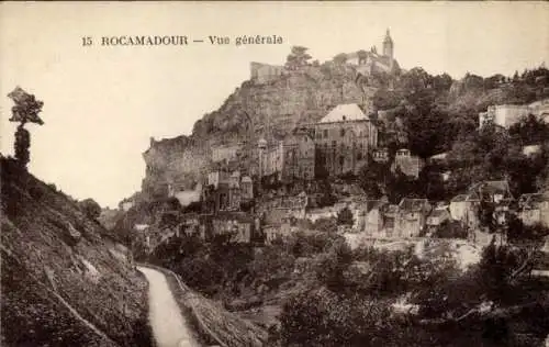 Ak Roc Amadour Rocamadour Lot, Gesamtansicht