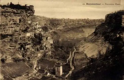 Ak Roc Amadour Rocamadour Lot, Panorama
