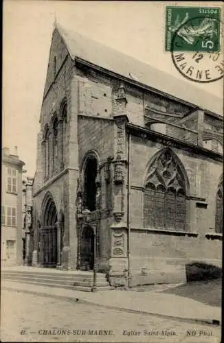 Ak Chalons sur Marne, Kirche Saint-Alpin