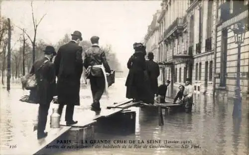 Ak Paris VII, Die große Seineflut, Januar 1910