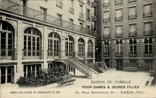 Ak Paris VII. Palais Bourbon District, Familienhaus, 21 Rue Bertrand