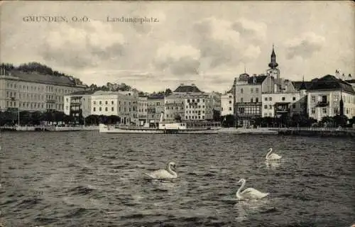Ak Gmunden in Oberösterreich, Landungsplatz