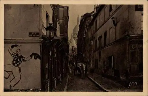 Ak Paris XVIII Montmartre, Rue Saint-Rustique