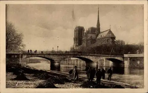 Ak Paris IV Ile de la Cité, Kathedrale Notre Dame, Pont de l'Archevéché
