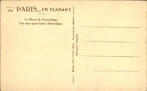 Ak Paris IV Ile de la Cité, Kathedrale Notre Dame, Parvis