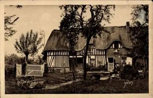 Ak Jumieges Seine Maritime, Normannisches Bauernhaus