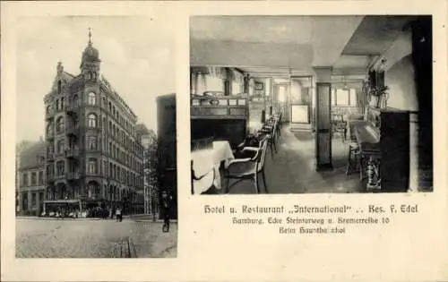 Ak Hamburg Mitte Altstadt, Hotel und Restaurant International
