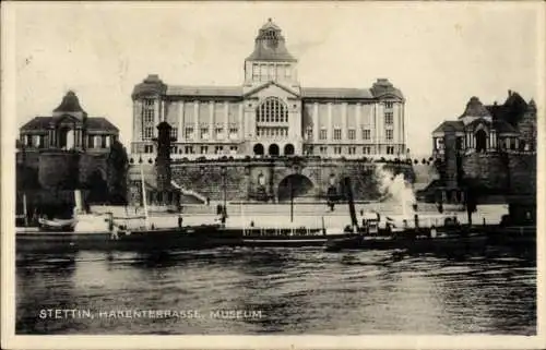 Ak Szczecin Stettin Pommern, Hakenterrasse, Museum