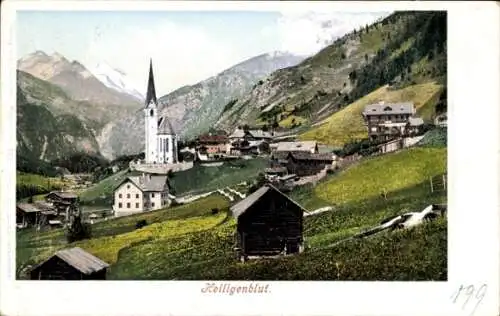 Ak Heiligenblut am Großglockner in Kärnten, Teilansicht, Kirche