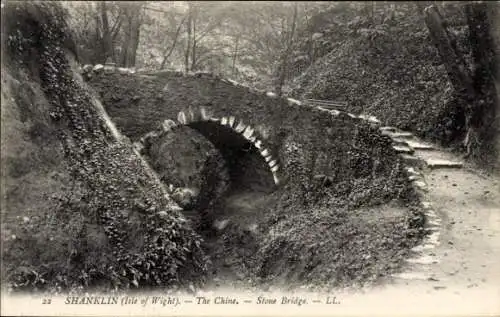 Ak Shanklin Isle of Wight England, The Chine, Stone Bridge