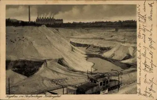 Ak Niemtsch Senftenberg Niederlausitz, Tagebau im Niederlausitzer Kohlengebiet