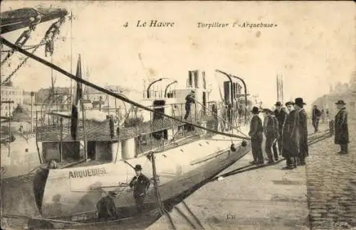 Ak Le Havre, Französisches Kriegsschiff