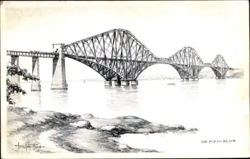 Künstler Ak Schottland, Forth Bridge