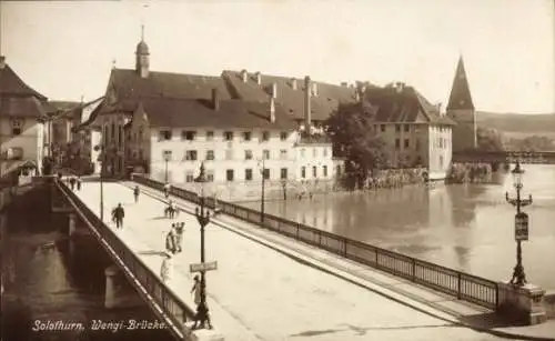 Ak Solothurn Stadt Schweiz, Wengi-Brücke