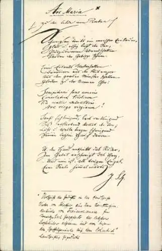 Ak Gedicht Ave Maria, Dichter Joseph Victor von Scheffel