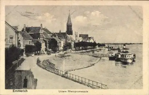 Ak Emmerich am Niederrhein, Untere Rheinpromenade