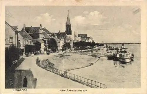 Ak Emmerich am Niederrhein, Untere Rheinpromenade