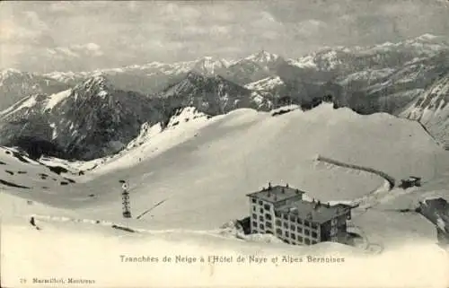 AK Kanton Bern, Schneegräben beim Hotel de Naye, Berner Alpen
