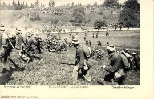 Ak Schweizerische Soldaten in Uniformen, Armeecorpsmanöver