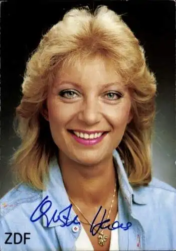 Ak Schauspielerin Christa Gierke Wedel,  Portrait, Autogramm, ZDF