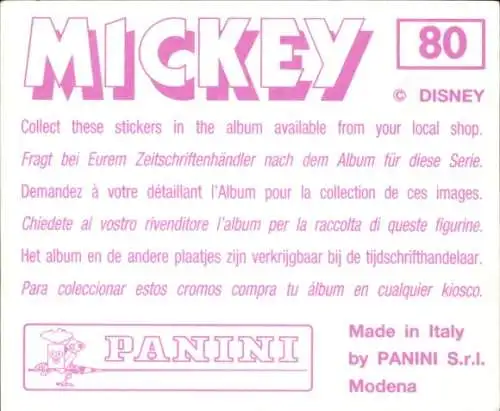 Sammelbild Mickey Nr. 80, Disney, Pluto