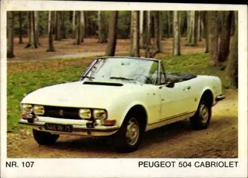 Sammelbild Nr. 107 Peugeot 504 Cabriolet
