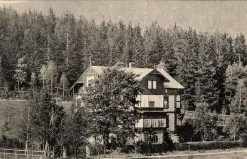 Ak Marienthal Szklarska Poręba Schreiberhau Riesengebirge Schlesien, Pension Villa zur Buche