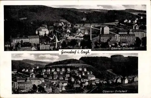 Ak Gornsdorf im Erzgebirge, Oberer Ortsteil, Unterer Ortsteil