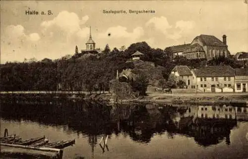 Ak Halle an der Saale, Saalepartie, Bergschenke