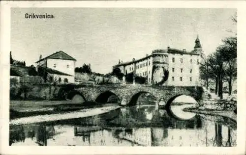Ak Crikvenica Kroatien, Teilansicht, Brücke
