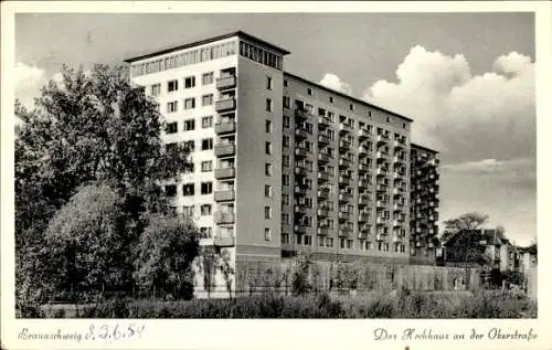 Ak Braunschweig in Niedersachsen, Hochhaus an der Okerstraße