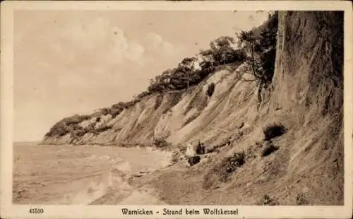 Ak Lesnoje Warnicken Ostpreußen, Strand beim Wolfskessel