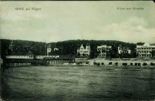 Ak Seebad Binz auf Rügen, Villen am Strand