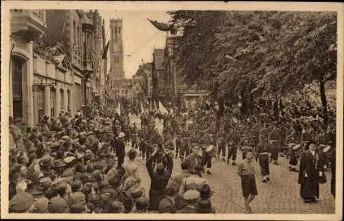 24 Ak Bruges Brügge Flandern Westflandern, Prozession von Sankt Sang