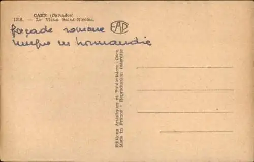 Ak Caen Calvados, Le Vieux Saint Nicolas