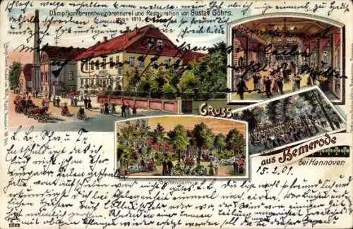 Litho Bemerode Hannover in Niedersachsen, Dampfkornbranntweinbrennerei, Restaurant