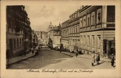 Ak Mittweida Sachsen, Deckerstraße, Blick nach der Lutherstraße