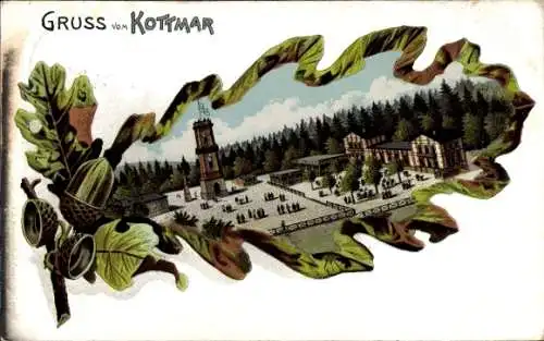 Eichenblatt Litho Kottmar in der Oberlausitz, Aussichtsturm, Restaurant