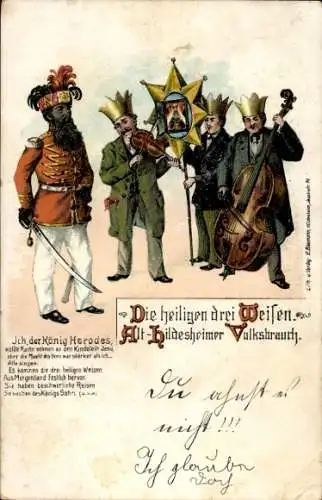 Litho Hildesheim in Niedersachsen, Volksbrauch, die heiligen drei Weisen