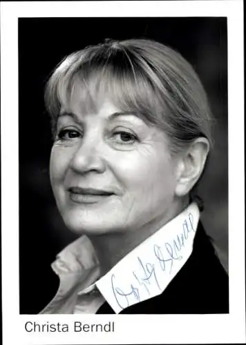 Ak Schauspielerin Christa Berndl, Portrait, Autogramm