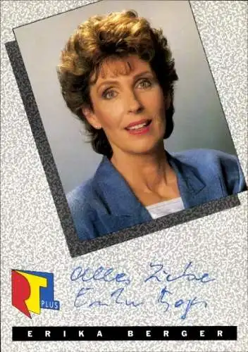 Ak Schauspielerin Erika Berger, Portrait, Autogramm, RTL plus