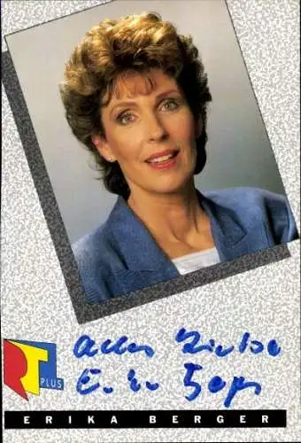 Ak Schauspielerin Erika Berger, Portrait, Autogramm, RTL plus
