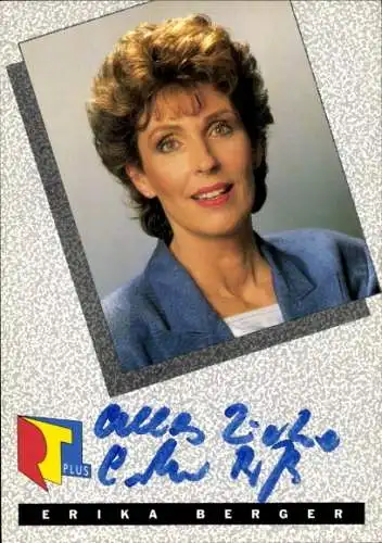 Ak Schauspielerin Erika Berger, Portrait, Autogramm, RTL plus